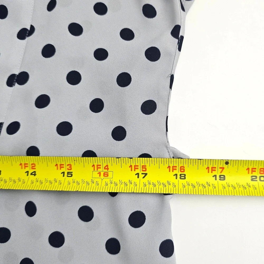 J. Crew Crew Button Neck Polka Dots‎ Sleeveless Light Blue Top XS